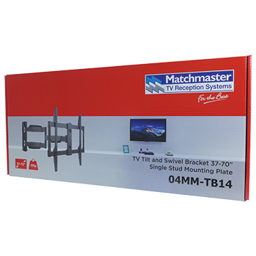 MATCHMASTER TV TILT & SWIVEL BRACKET 37"-70" SINGLE STUD : 04MM-TB14