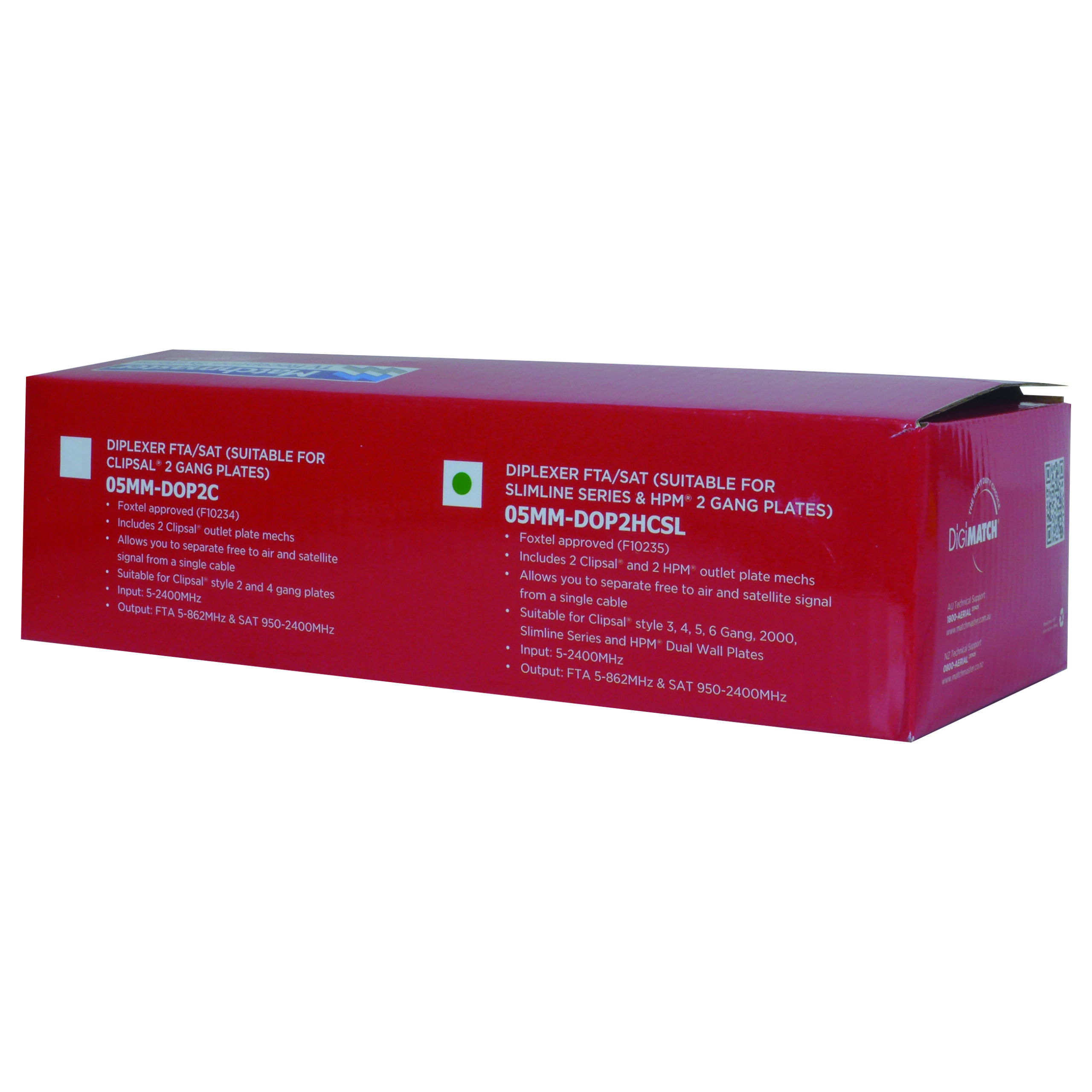 MATCHMASTER DIPLEXER FTA/SAT TV SUITABLE HPM/CLIPSAL WP56/57/62 COMPATIBLE : 05MM-DOP2HCSL