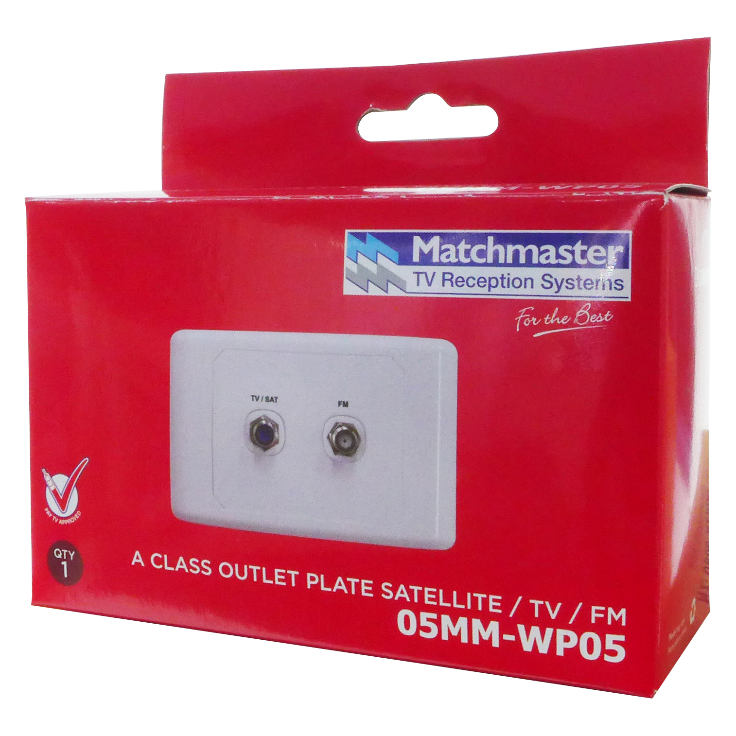 MATCHMASTER OUTLET PLATE SAT/TV PLUS FM POWER PA : 05MM-WP05