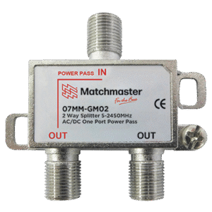 MATCHMASTER SPLITTER F 2 WAY 5-2400MHZ P/PASS : 07MM-GM02