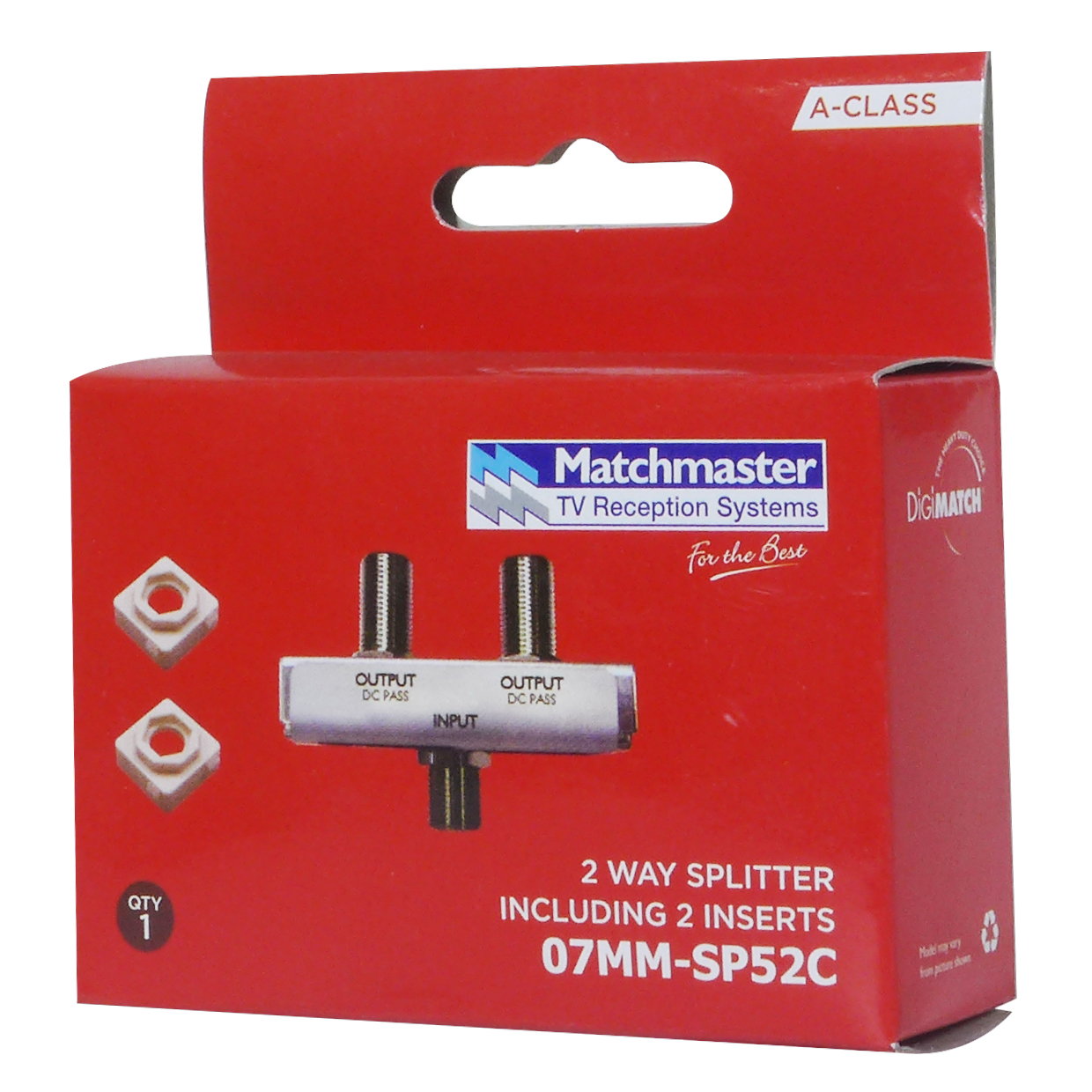 MATCHMASTER SPLITTER 2 WAY POWER PASS - SUITS CLIPSAL 2000 SERIES : 07MM-SP52C