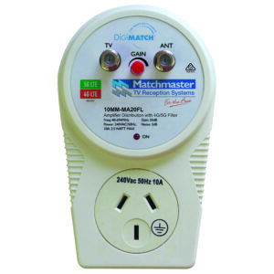 MATCHMASTER AMPLIFIER 20DB GAIN PLUG IN 4G LTE FILTER : 10MM-MA20FL