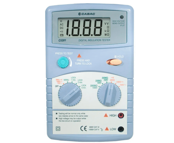 CABAC Digital Insulation Tester 250/500/1000v (1/each) C5201