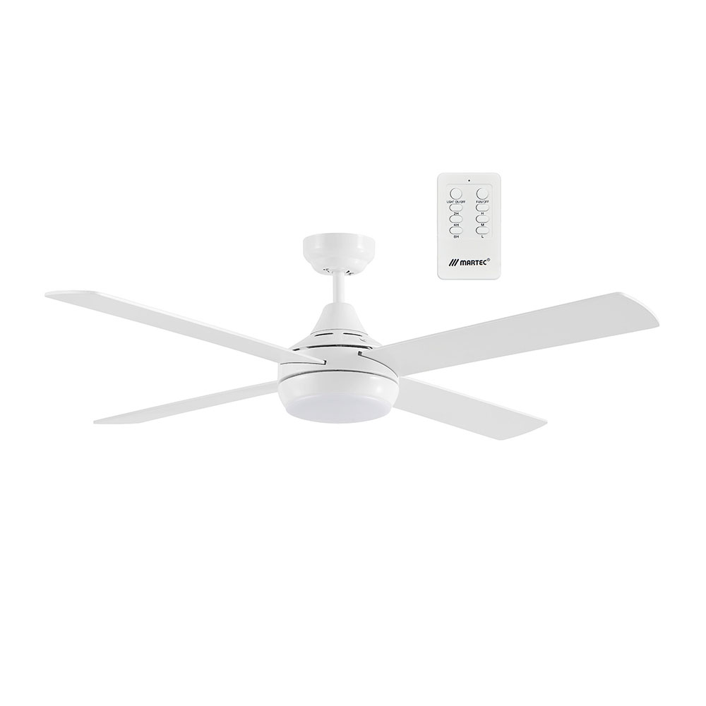 Martec Link 1220mm 4 Blade Ceiling Fan with 15w LED Tricolour Light White FSL1243W