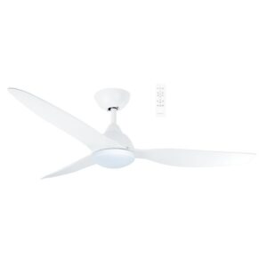 Martec Avoca DC 1220mm 3 ABS Blade WIFI & Remote Control Ceiling Fan with Variable Dim 20w CCT LED Light Matt White MADC1233WWR