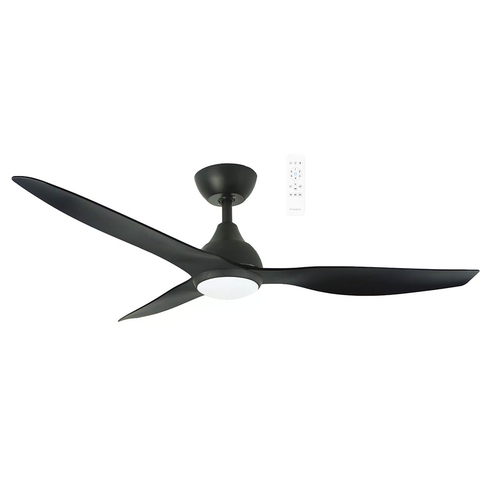 Martec Avoca DC 1320mm 3 ABS Blade WIFI & Remote Control Ceiling Fan with Variable Dim 20w CCT LED Light Matt Black MADC1333MMR