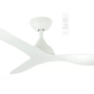 Martec Avoca DC 1320mm 3 ABS Blade WIFI & Remote Control Ceiling Fan Only Matt White MADC133WWR