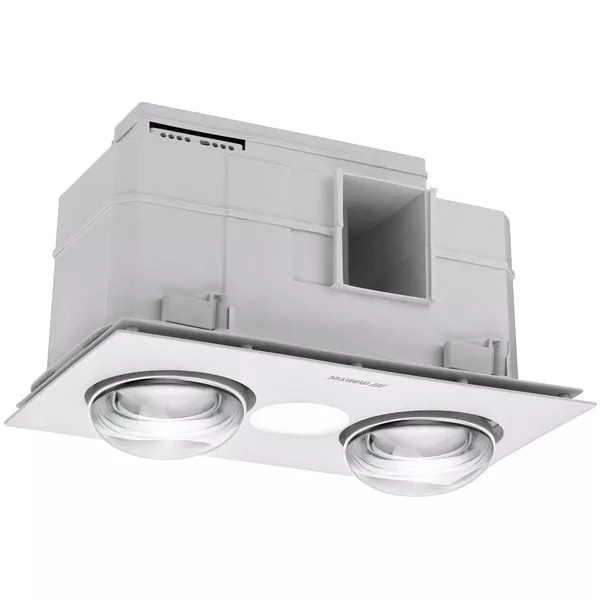 Martec Forme 2 Heat 3 in 1 Bathroom Heater Exhaust Fan & 10w Tricolour LED Downlight White MBHF2LW
