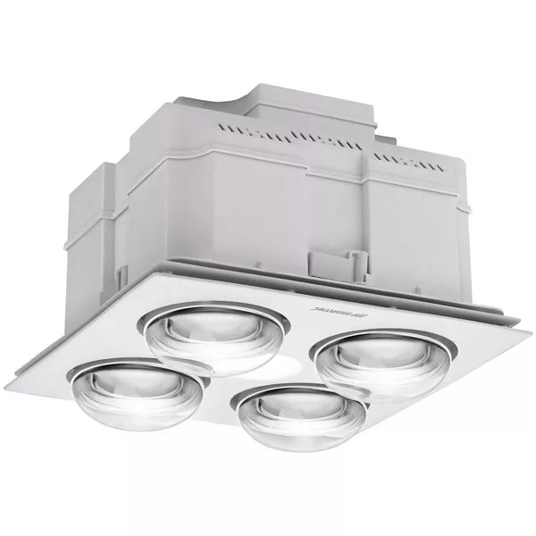 Martec Forme 4 Heat 3 in 1 Bathroom Heater Exhaust Fan & 10w Tricolour LED Downlight White MBHF4LW