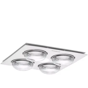Martec Forme 4 Heat 3 in 1 Bathroom Heater Exhaust Fan & 10w Tricolour LED Downlight White MBHF4LW