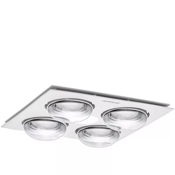 Martec Forme 4 Heat 3 in 1 Bathroom Heater Exhaust Fan & 10w Tricolour LED Downlight White MBHF4LW