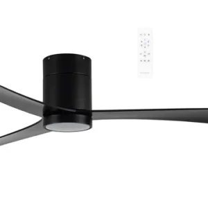 Martec Metro DC Close to Ceiling 3 ABS Blade 1320mm Hugger WIFI & Remote Control Ceiling Fan with Variable Dim 16w CCT LED Light Matt Black MDCM1333M
