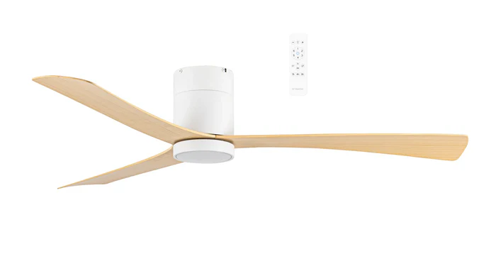Martec Metro DC Close to Ceiling 3 ABS Blade 1320mm Hugger WIFI & Remote Control Ceiling Fan with Variable Dim 16w CCT LED Light White/Oak MDCM1333WO