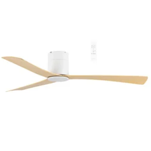 Martec Metro DC Close to Ceiling 3 ABS Blade 1320mm Hugger WIFI & Remote Control Ceiling Fan White/Oak MDCM133WO
