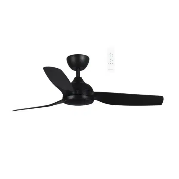 Martec Daytona DC 1320mm IP55 Full ABS 3 Blade WIFI & Re- mote Control Ceiling Fan Only Matt Black MDDC133M