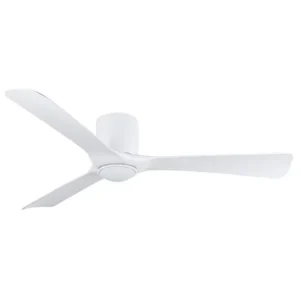 Martec Fresno DC Close to Ceiling 3 ABS Blade 1320mm Hugger WIFI & Remote Control Ceiling Fan with Variable Dim 16w CCT LED Light Matt White MFDC1333W