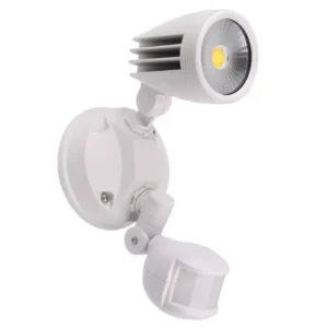 Martec Fortress II LED Flood Light Outdoor Single Spot 15w Tricolour White MLXF3451W