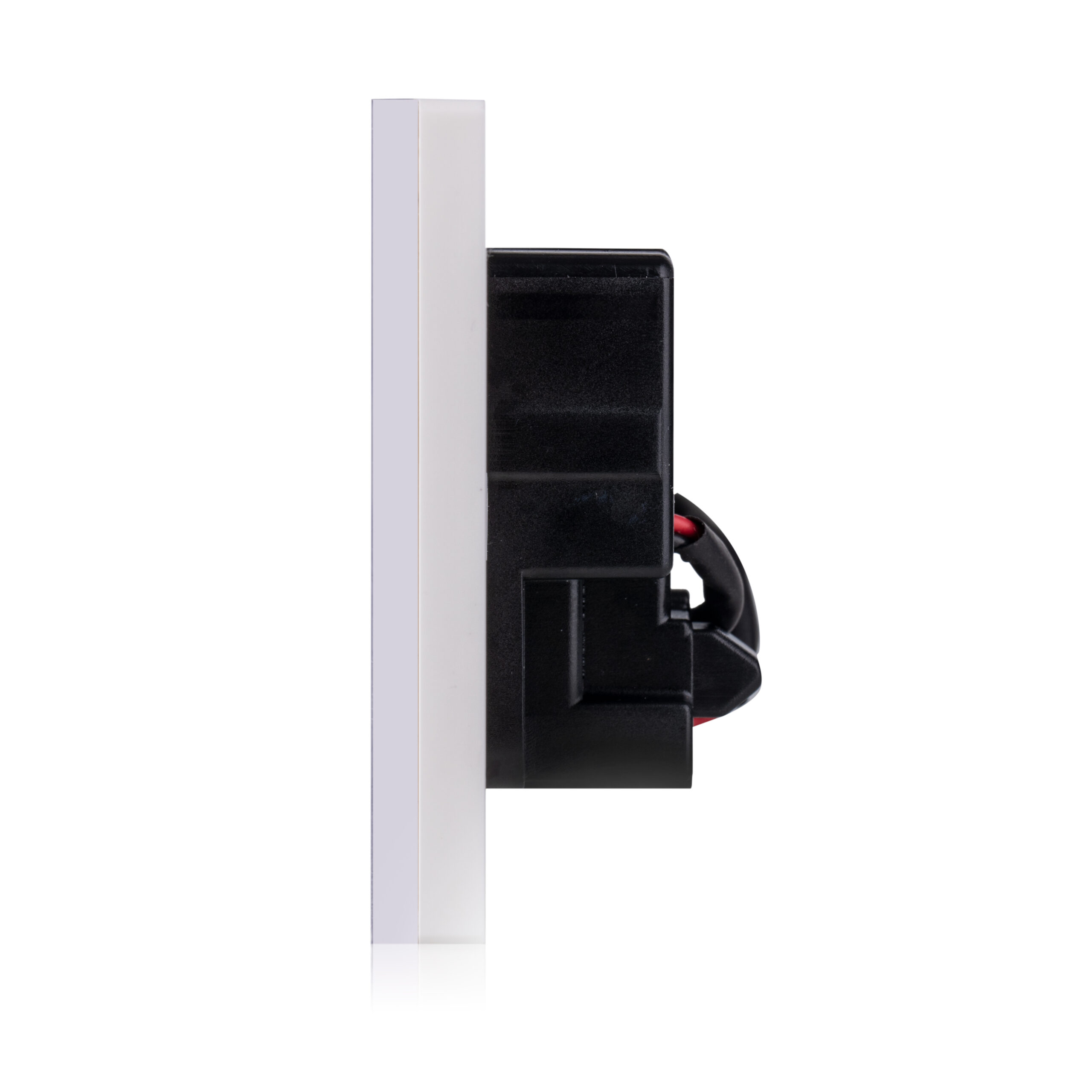 Transco Glass double GPO with built-in LED push button switch P2G