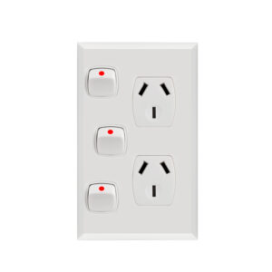 Transco Double Power Point Vertical with Extra Switch P2XV