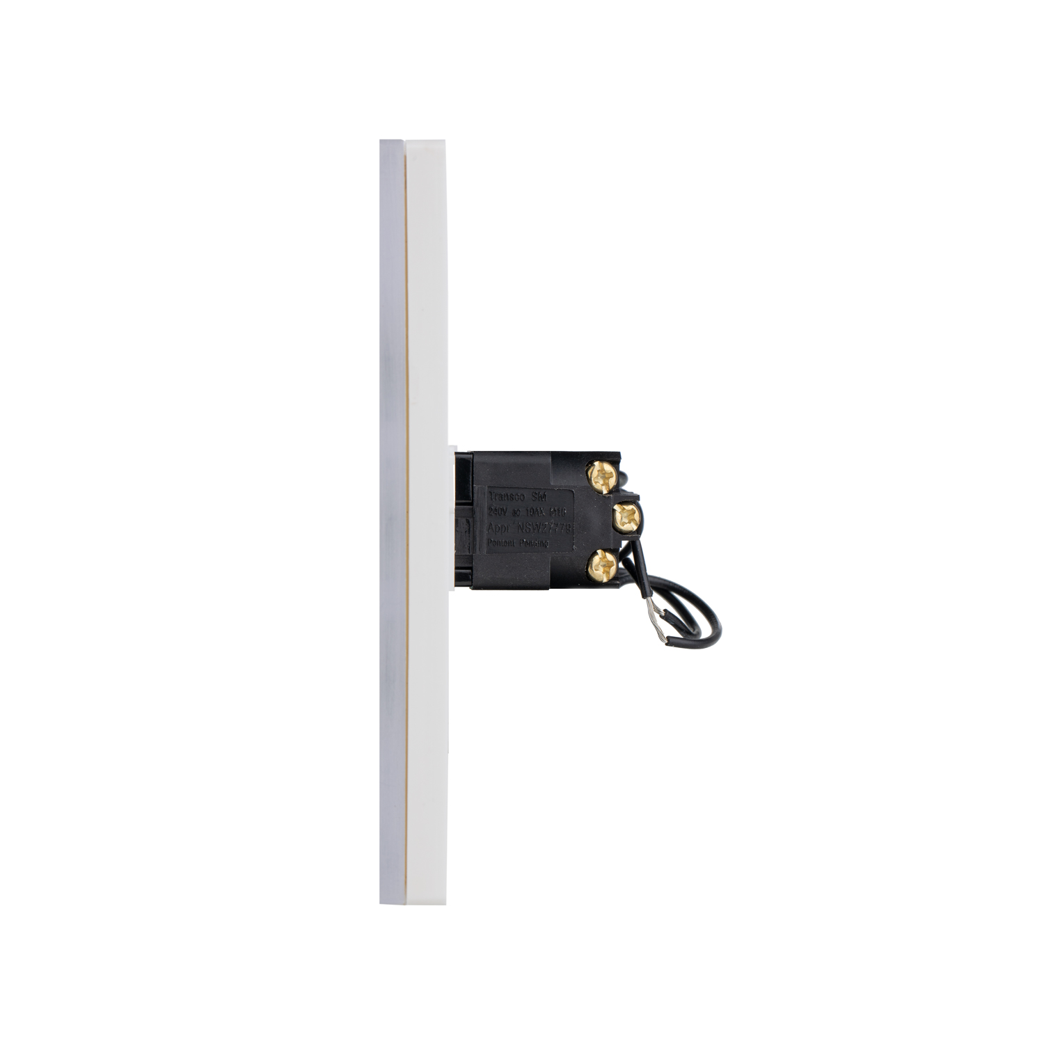 Transco Glass single gang switch with built-in LED push button S1G