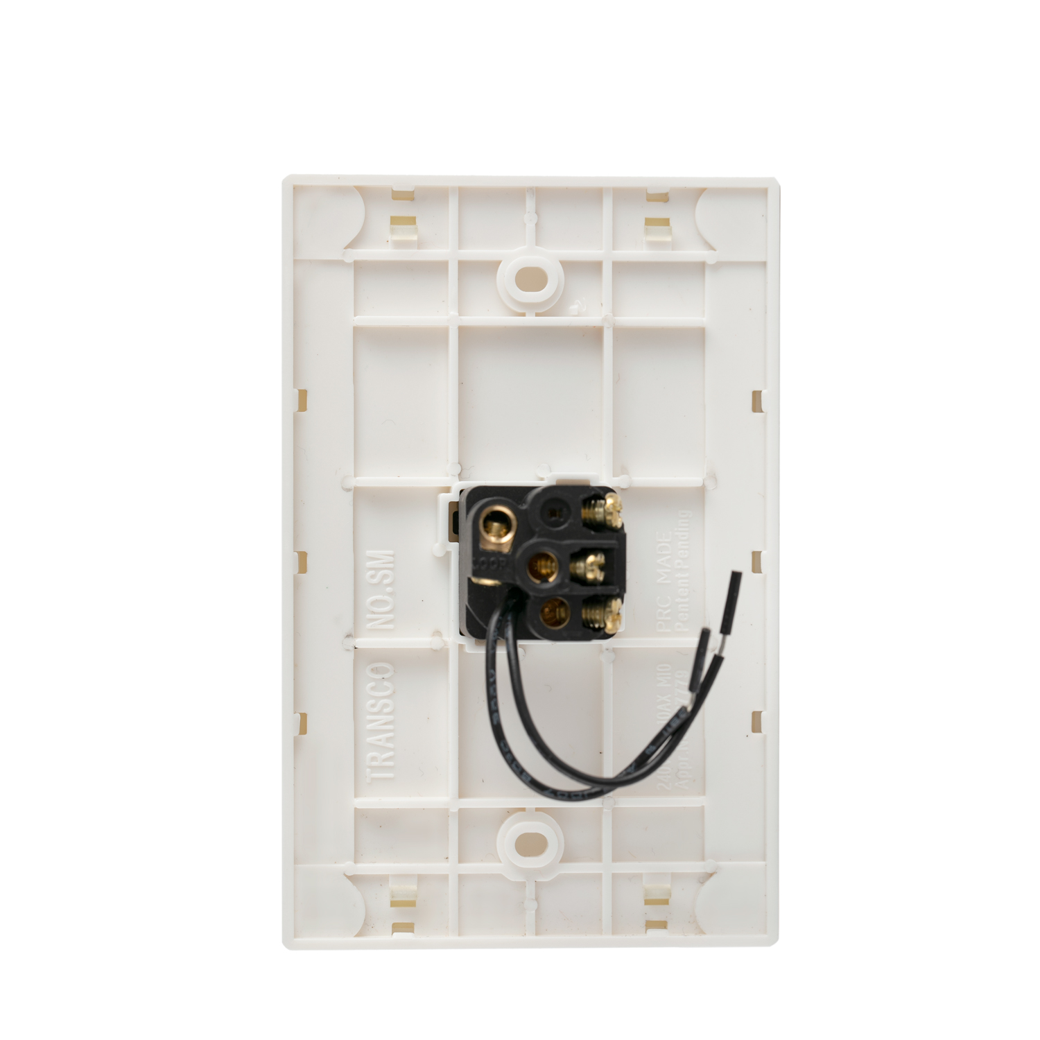 Transco Glass single gang switch with built-in LED push button S1G