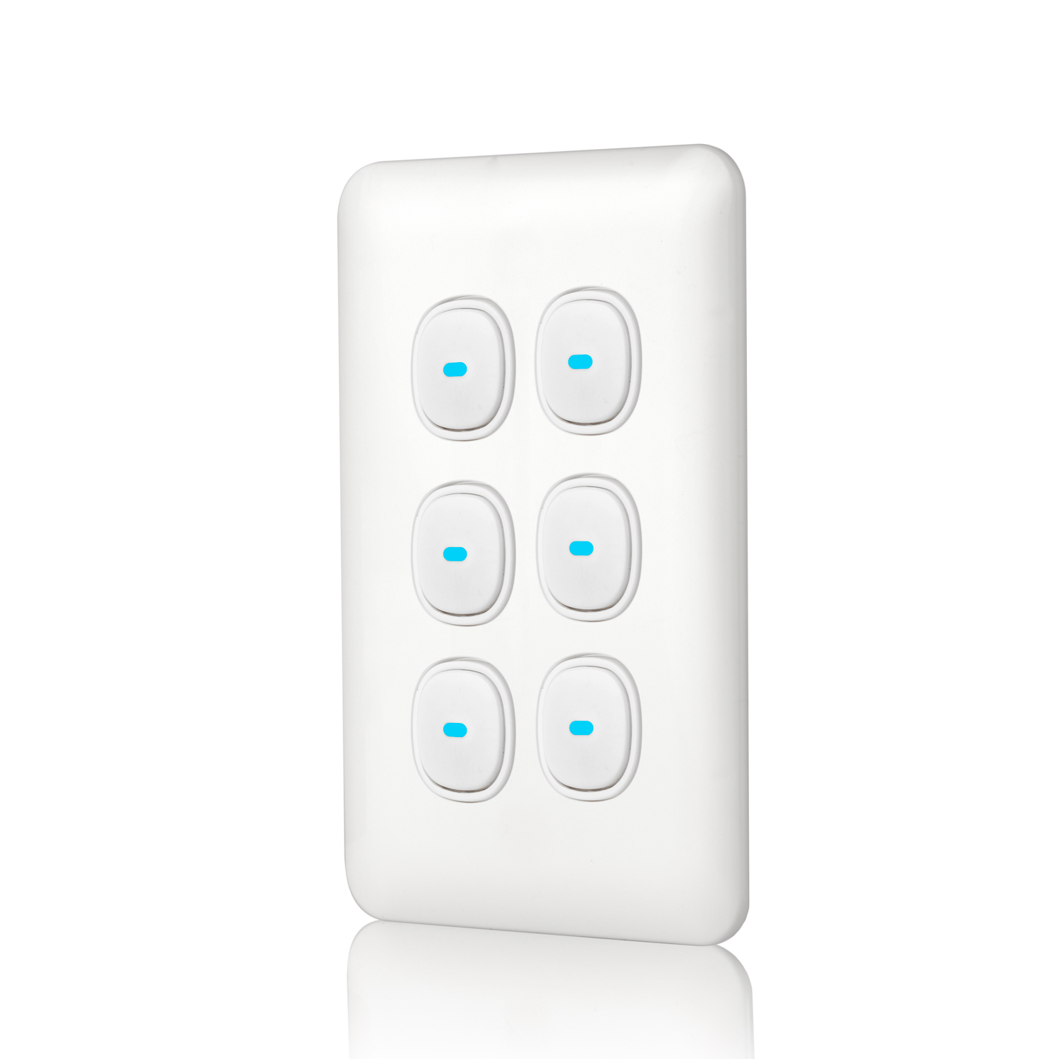 Transco Switch 6 Gang 10a Slim Elite S6E