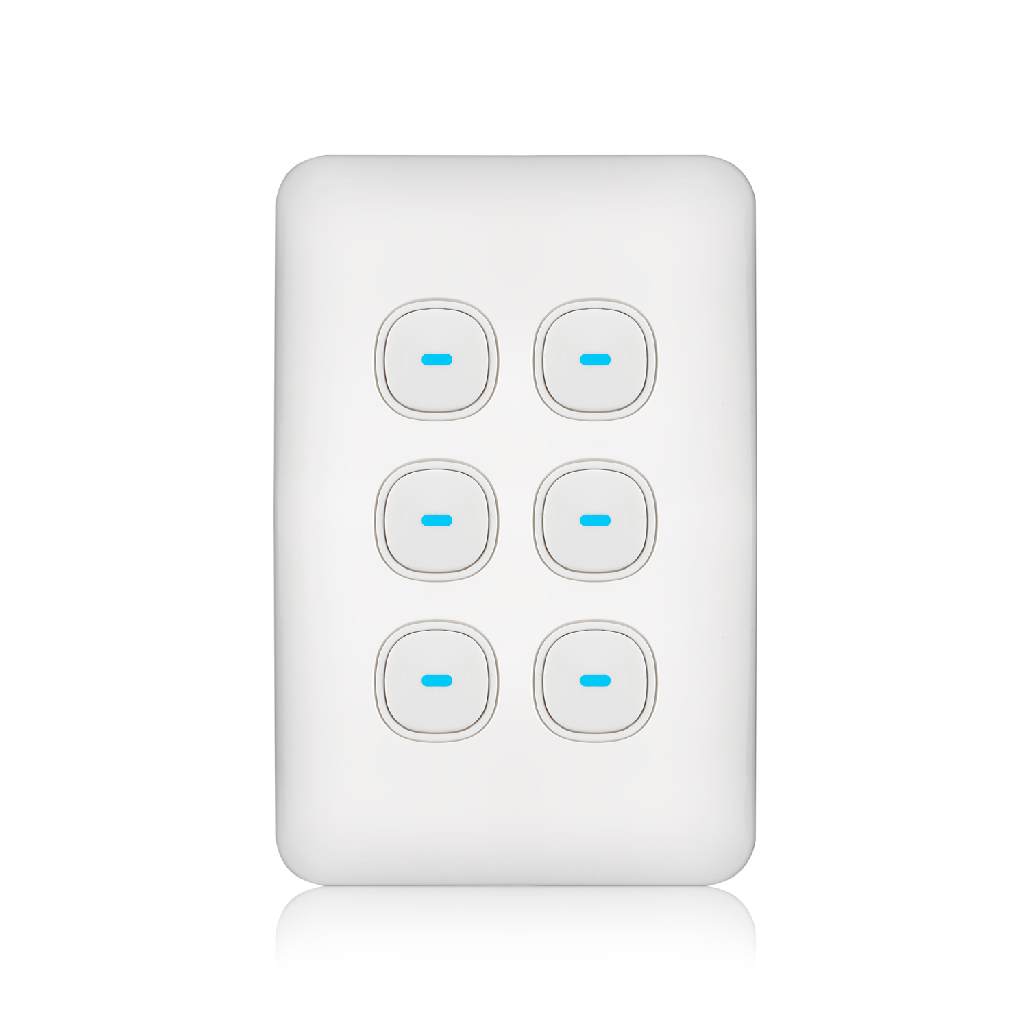 Transco Switch 6 Gang 10a Slim Elite S6E