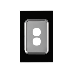 Transco Glass two gang switch body and cover only black T2G/B