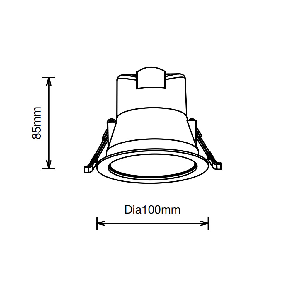 Martec Rex 9W Tricolour LED Downlight Matt Black TLRD3459MD