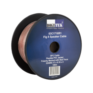Digitek 17 Strand/0.16mm Clear Jacket Speaker Cable 100m Reel - AWG22 03C1716R1