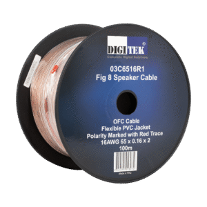 Digitek 65 Strand/0.16mm Clear Jacket Speaker Cable 100m Reel - AWG16 03C6516R1
