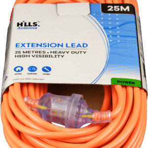 Hills Antenna 25M High Vis Orange Heavy Duty Extension Lead 1.0mm2 09HHDELHV-25M-ORG/WP