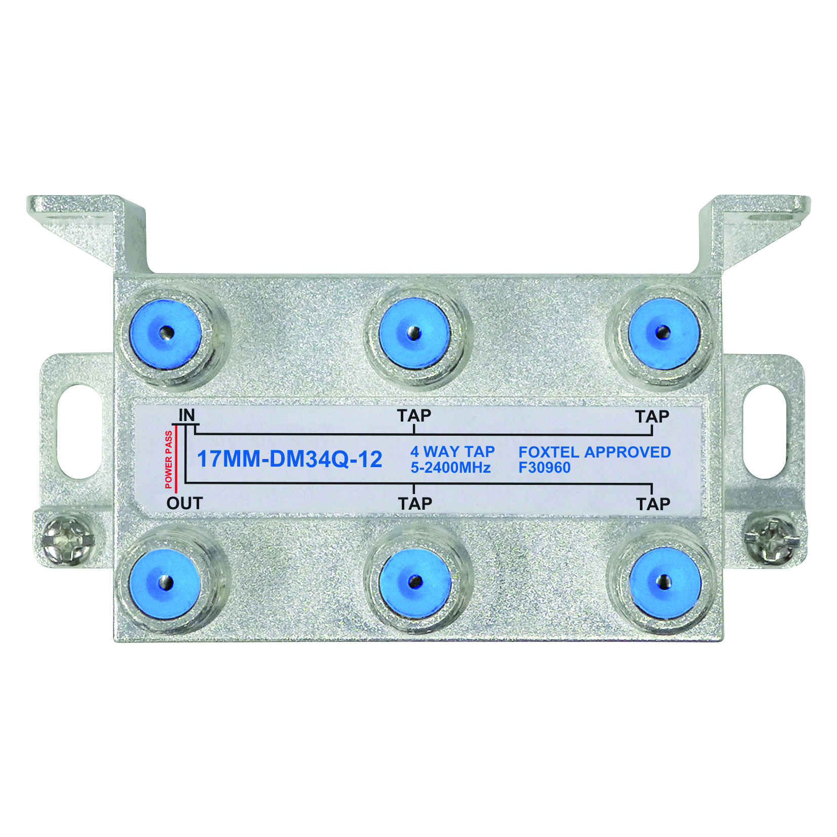 MATCHMASTER 4 WAY 12DB HIGH ISOLATION TAP FOR TDT & SAT : 17MM-DM34Q-12