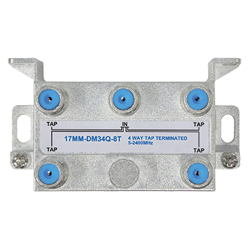 MATCHMASTER 4 WAY 8DB TERMINATED HIGH ISOLATION TAP FOR MATV AND SAT : 17MM-DM34Q-8T