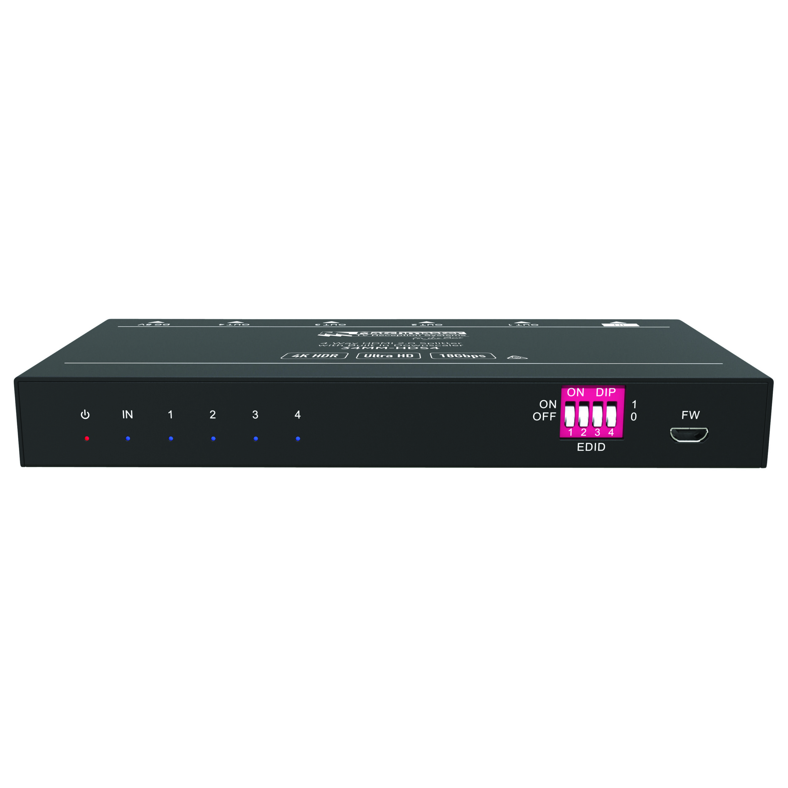 MATCHMASTER HDMI SPLITTER 4 WAY 4K@60HZ : 34MM-HDS4