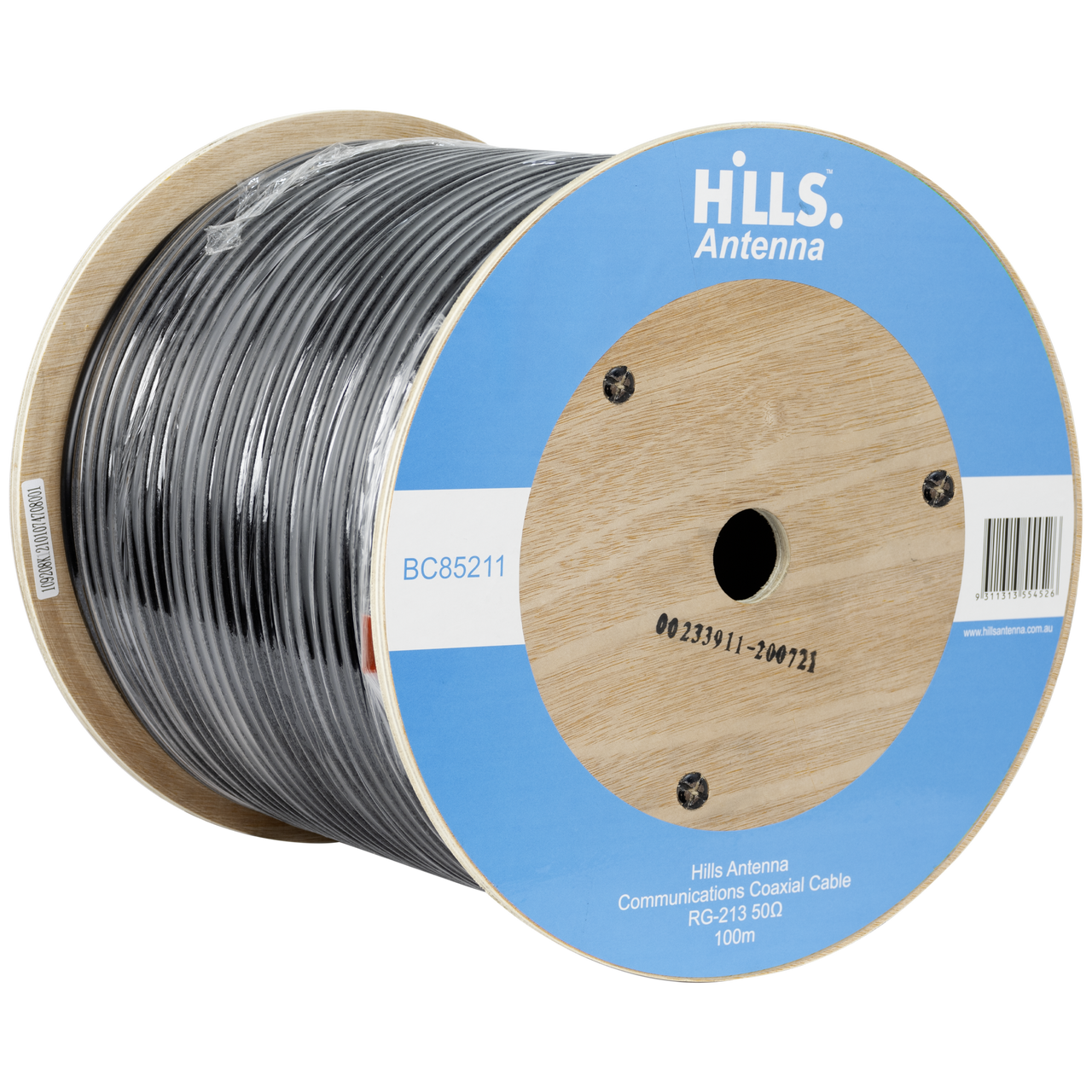 Hills Antenna High Quality 50 Ohm RG213 Low Loss Coaxial Cable - 100M Roll BC85211