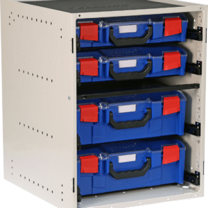 StorageTek Cabinet c/w 2 Large + 2 Small PC Lid Cases - Blue 33SCS2L2SA-BL
