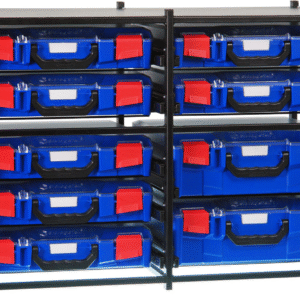 StorageTek 2 Large Drawer Frame + 7 Small Drawer Assembled c/w PC Lid Cases Blue Cases 33SFD2L7SA-BL