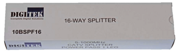 : Digitek 16 Way 5-1000MHz F Type Splitter - 1 Leg Power Pass 10BSPF16
