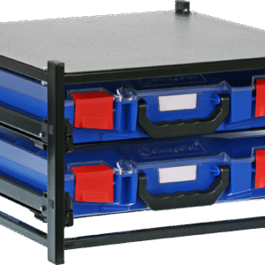 StorageTek 2 Small Drawer Frame Assembled c/w 2 Small PC Lid Cases- Blue33SFS2SA-BL