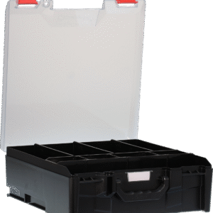 StorageTek STLC-BK Case Large Clear PC Lid c/w dividers-Black 33STLC-BK