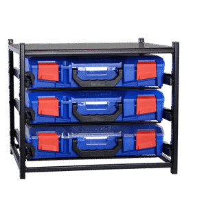 StorageTek 3 Small Drawer Frame Assembled c/w 3 Small PC Lid Cases- Blue 33SFS3SA-BL