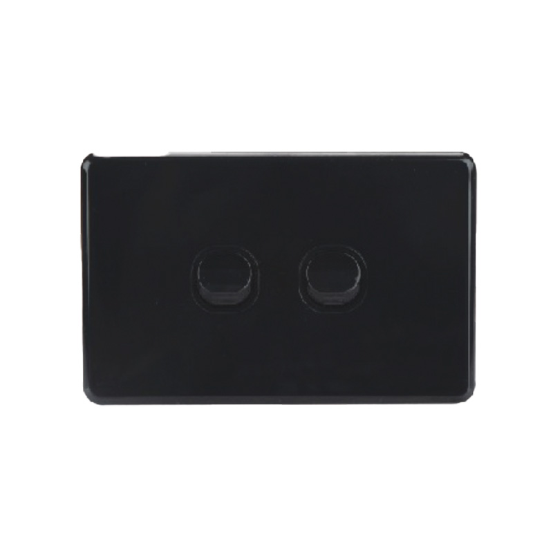 AVOL AVOL Power Point 2 Gang Single Pole | 250VAC 10A | Black | Horizontal ESW152B