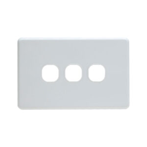 AVOL Grid Plate 3 Gang - White ESW103