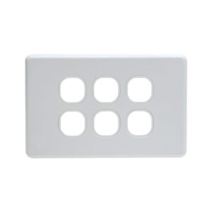 AVOL Grid Plate 6 Gang - White ESW106