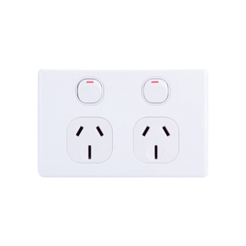 AVOL AVOL Power Point 2 Gang Double Pole | 250VAC 10A | White | Horizontal ESW162