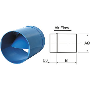 Fantech SMOOTH-FLOW IN-LINE BACK DRAFT DAMPER 150MM SJK150U