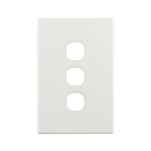 Connected Switchgear Basix S Series Grid Plate 3 Gang - White CS-BS-PB3