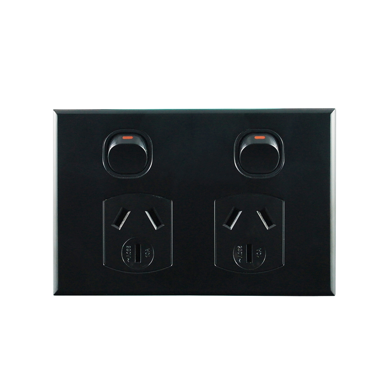 Connected Switchgear Basix S Series Double Power Point - Black CS-BS-POD10B