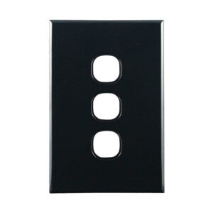 Connected Switchgear Basix S Series Grid Plate 3 Gang - Black CS-BS-PB3B
